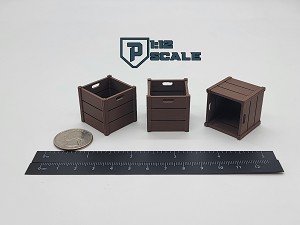 Wooden Crates Set (1:12 Scale)